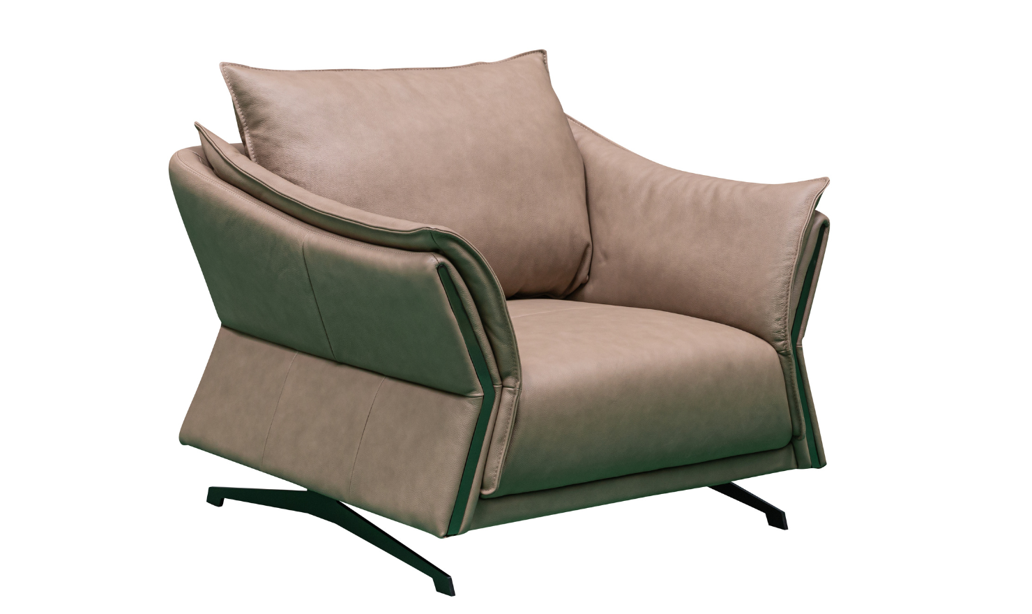 Giada Leather Chair in Brown - Image 3