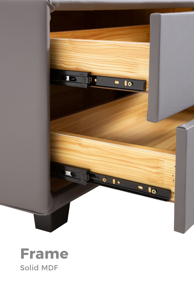 Aalto Urban 2-Drawer Nightstand with Metal Handles