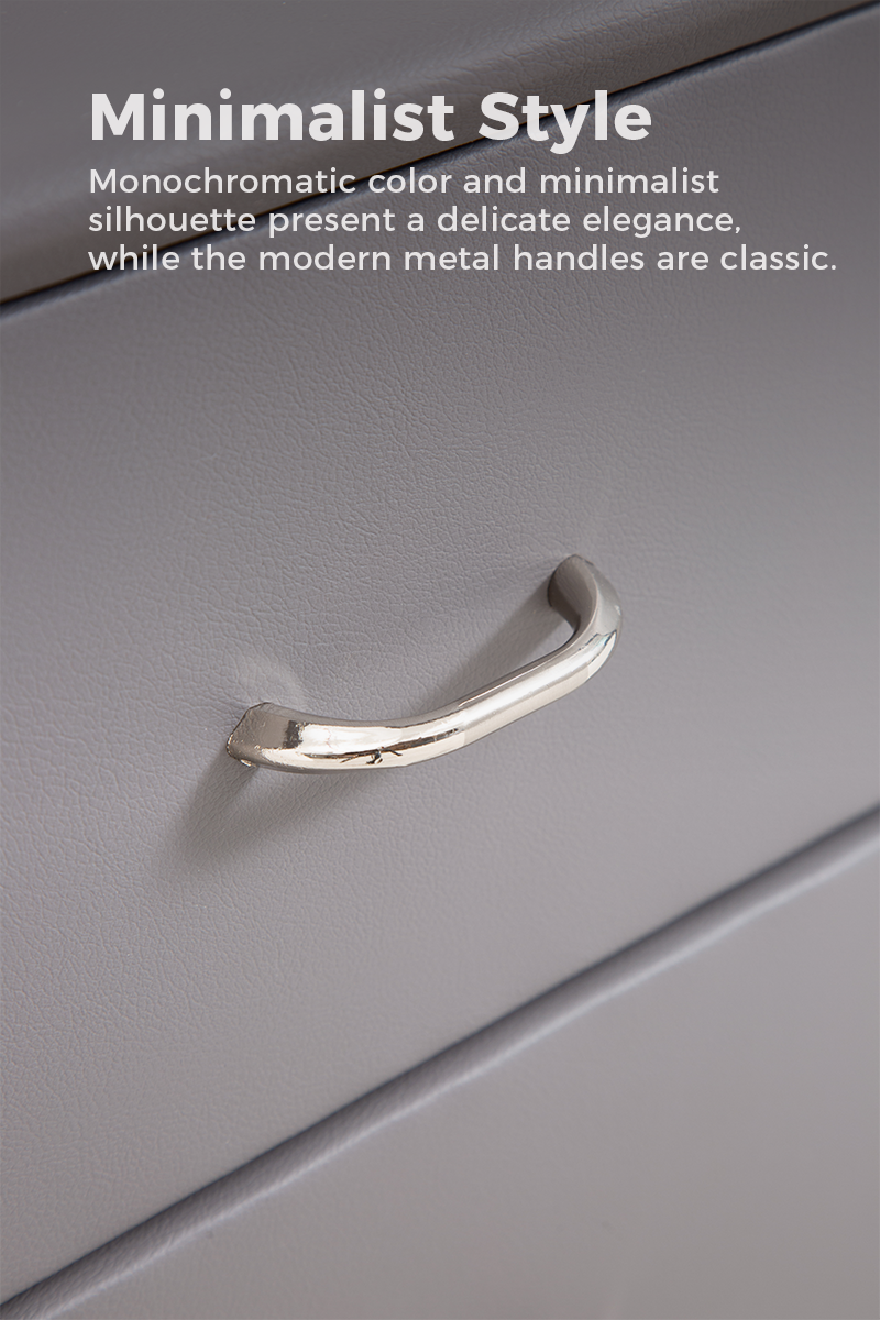 Aalto Urban 2-Drawer Nightstand with Metal Handles