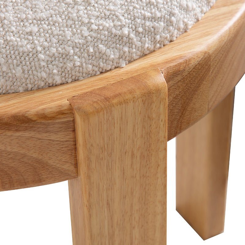 Classic Boucle Wooden Vanity Chair - Image 5