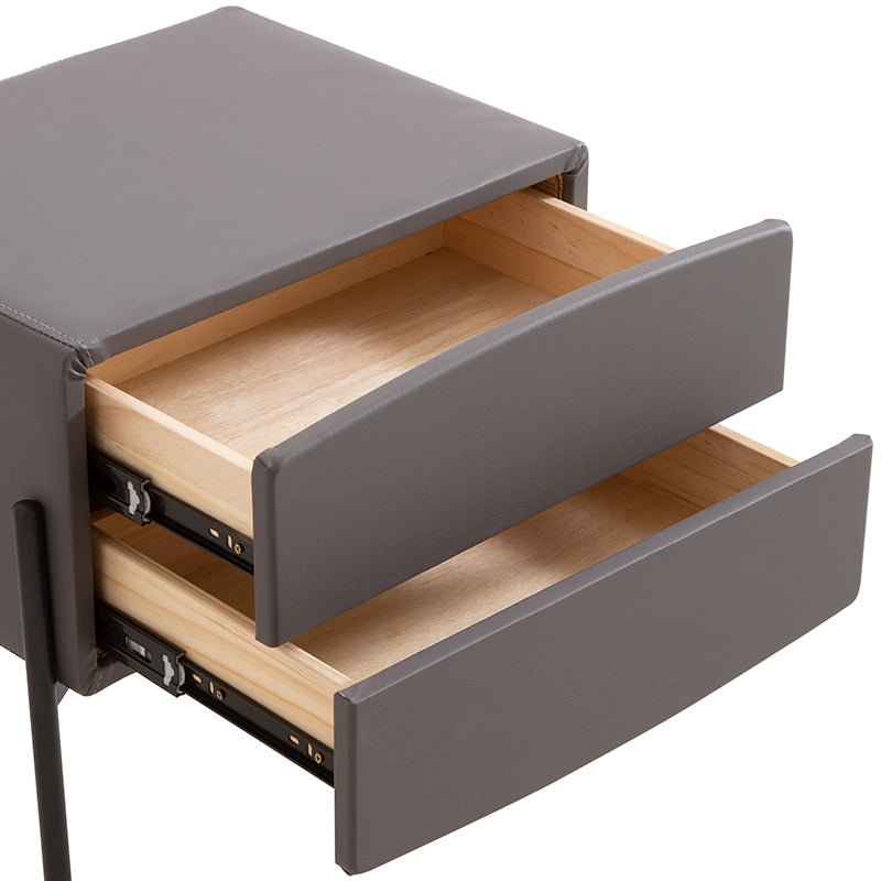 Gray Chic 2-Drawer Nightstand - Image 2
