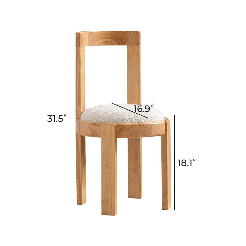 Classic Boucle Wooden Vanity Chair - Image 9