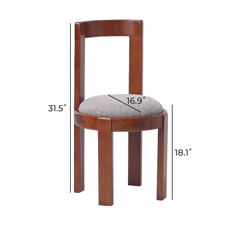 Classic Boucle Wooden Vanity Chair - Image 10