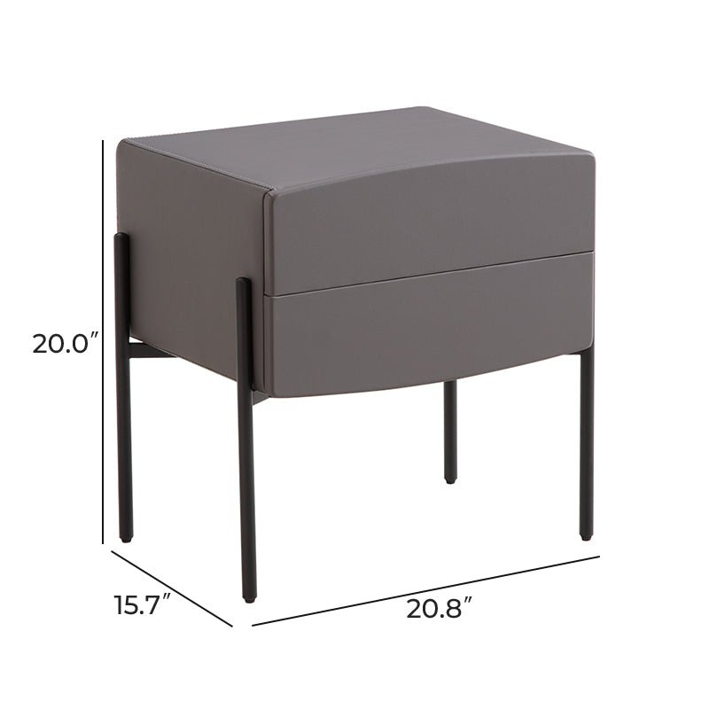 Gray Chic 2-Drawer Nightstand - Image 7