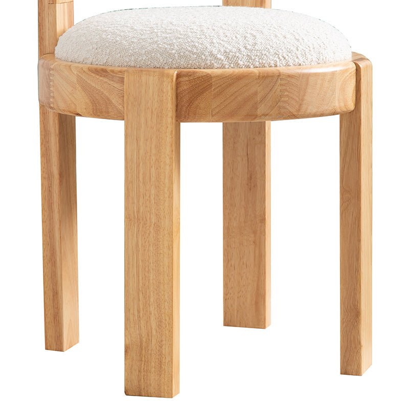 Classic Boucle Wooden Vanity Chair - Image 7