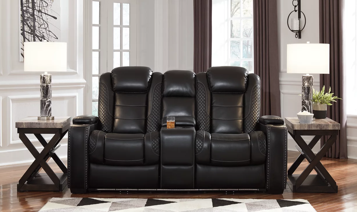 Modern Heritage Adonia Power Reclining Sofa with Adjustable Headrest - Image 6