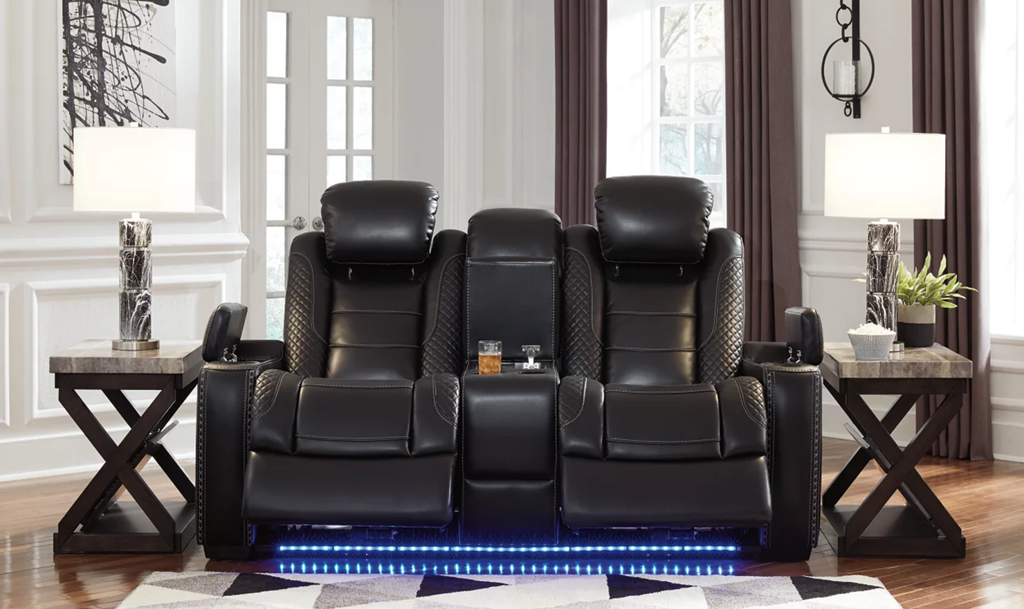 Modern Heritage Adonia Power Reclining Sofa with Adjustable Headrest - Image 2