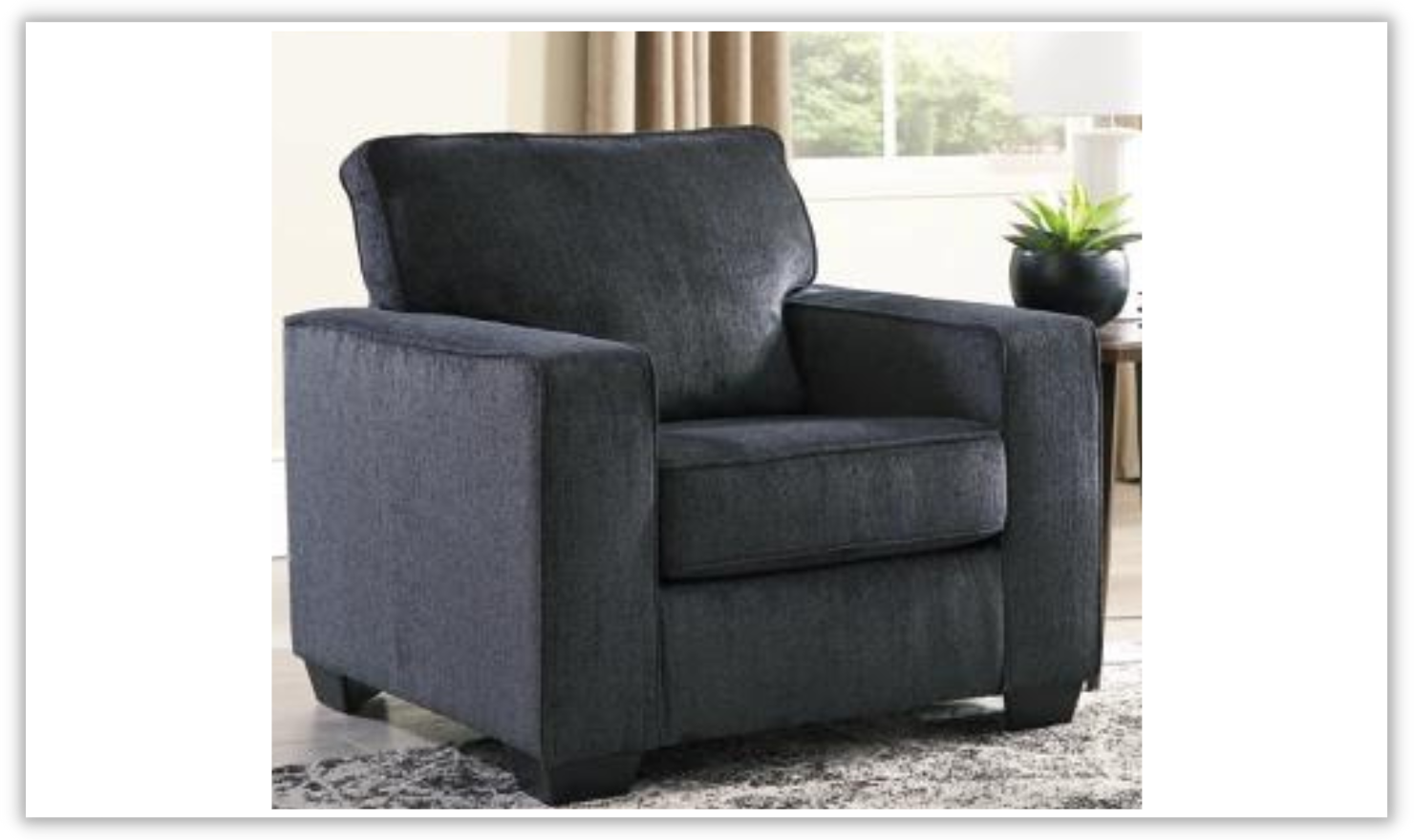 Altari Fabric Wooden Chair with Track Arms & Cushion Back - Image 3