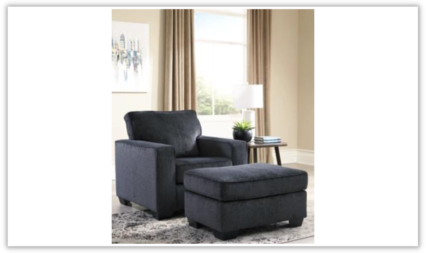 Altari Fabric Wooden Chair with Track Arms & Cushion Back - Image 11