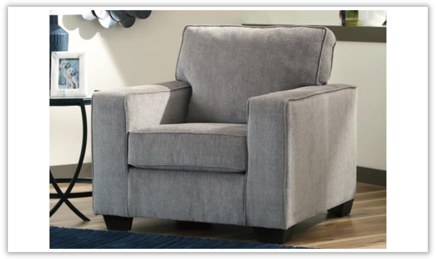 Altari Fabric Wooden Chair with Track Arms & Cushion Back - Image 2