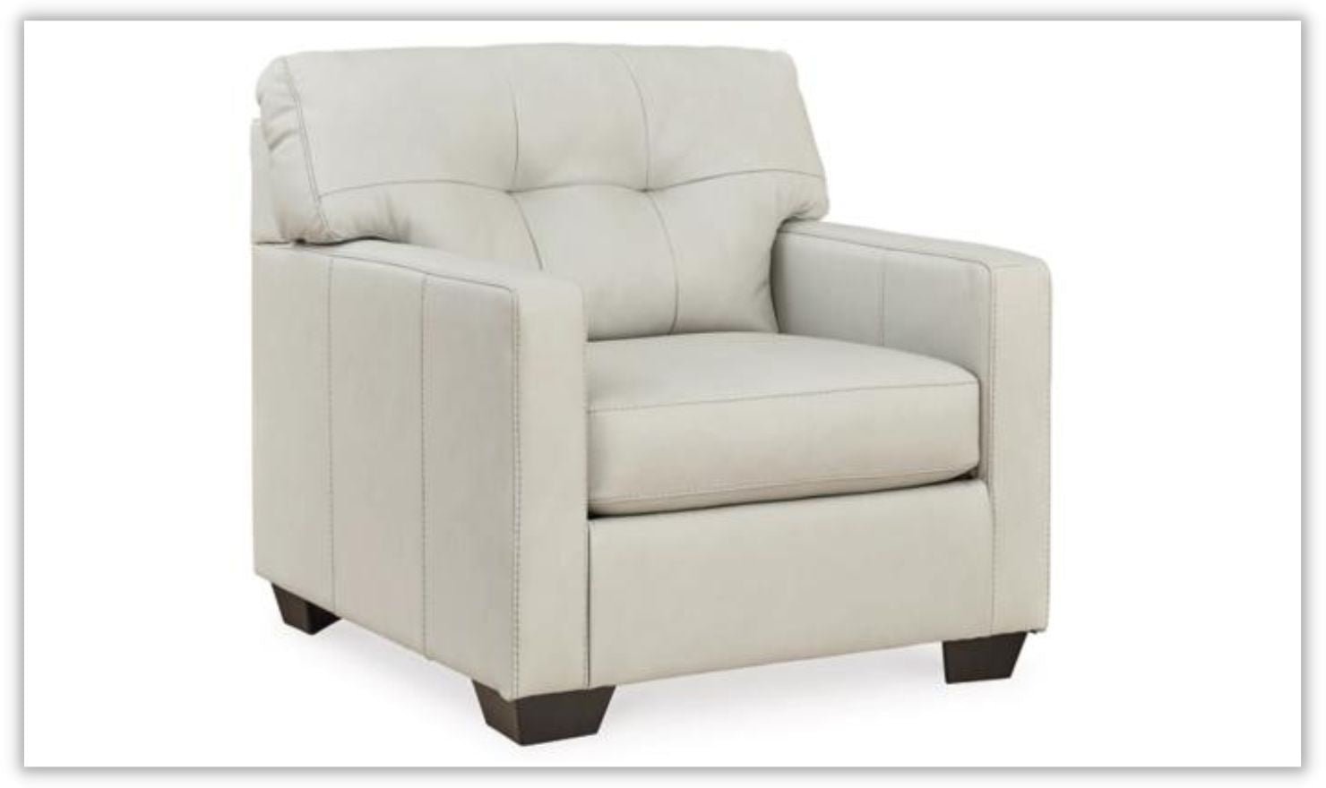 Modern Heritage Belziani Oversized Leather Chair with Tufted Back - Image 3