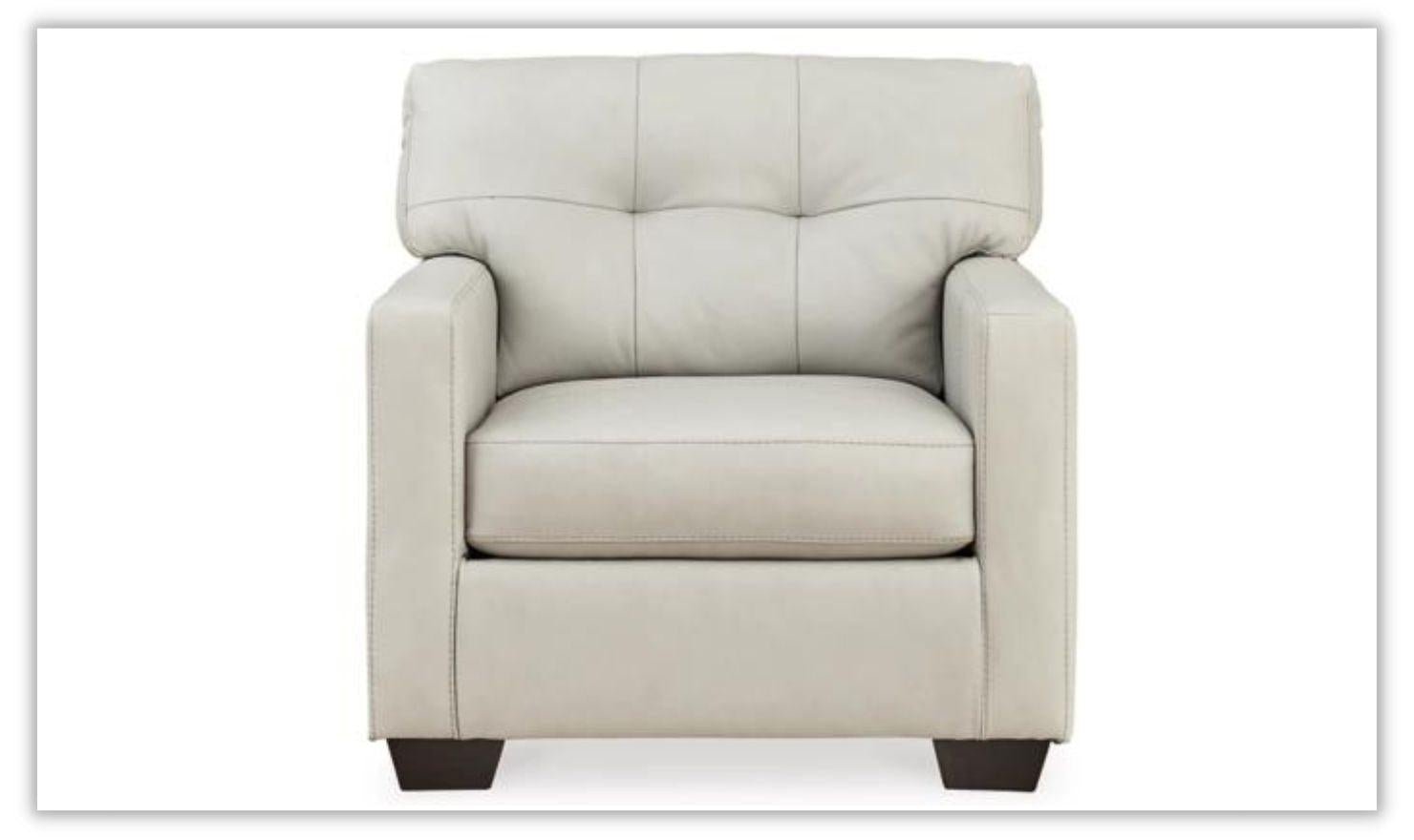 Modern Heritage Belziani Oversized Leather Chair with Tufted Back