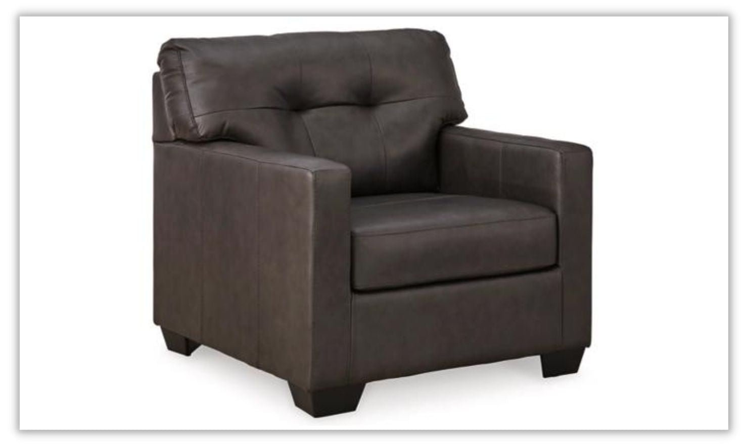 Modern Heritage Belziani Oversized Leather Chair with Tufted Back - Image 4