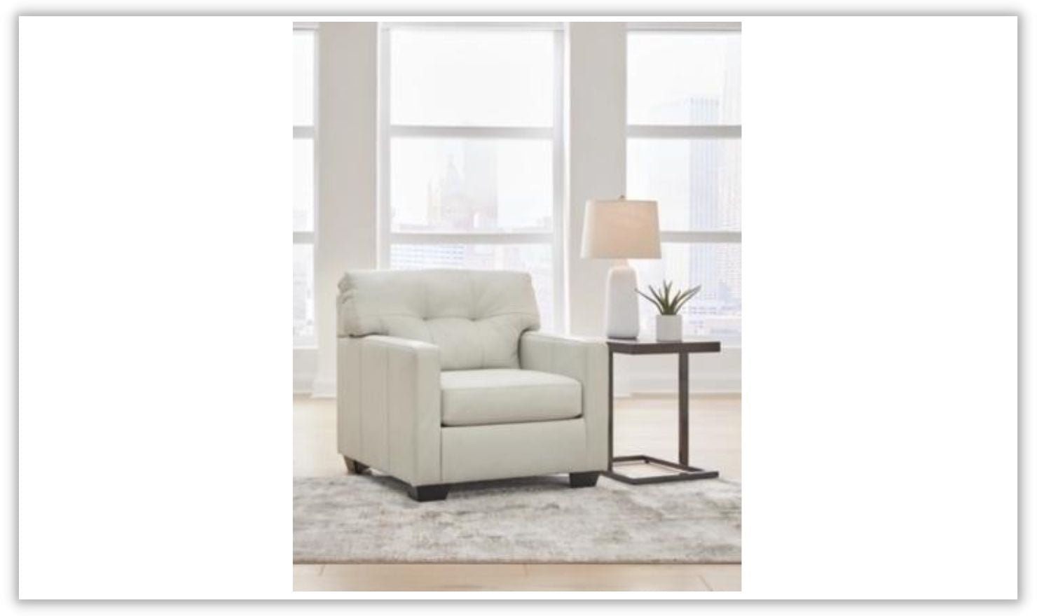 Modern Heritage Belziani Oversized Leather Chair with Tufted Back - Image 5