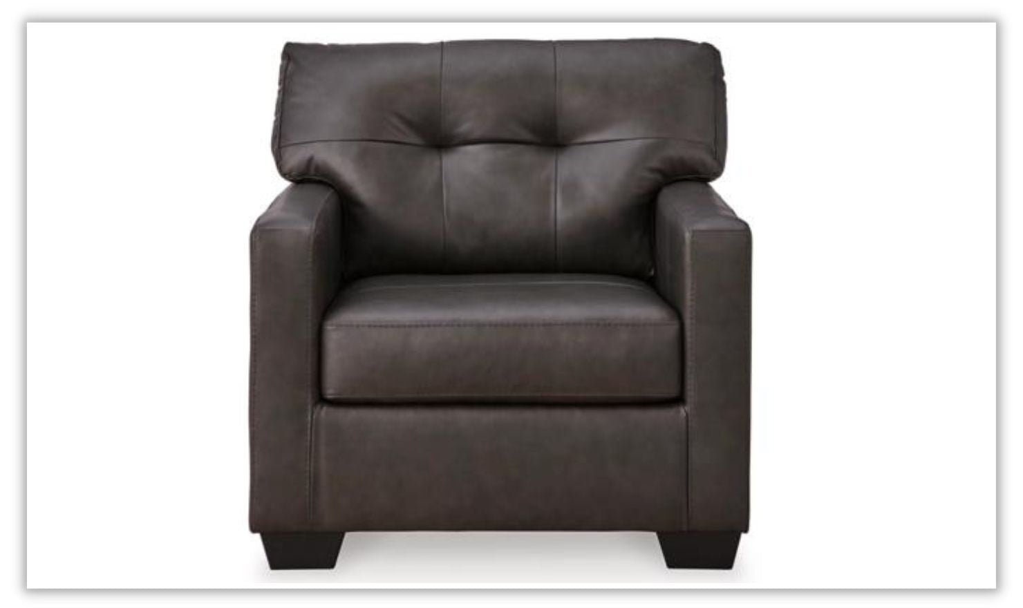 Modern Heritage Belziani Oversized Leather Chair with Tufted Back - Image 2