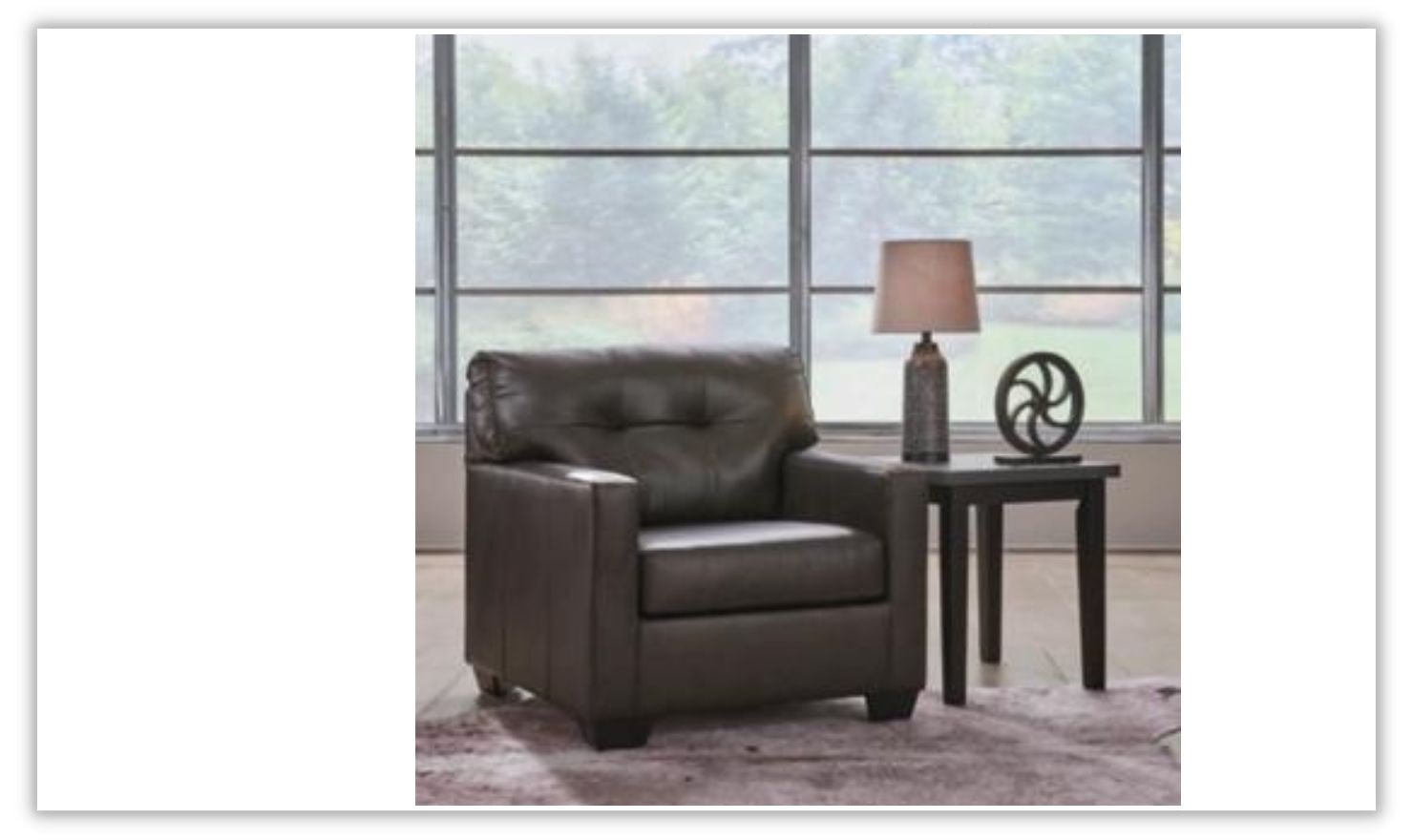 Modern Heritage Belziani Oversized Leather Chair with Tufted Back - Image 9