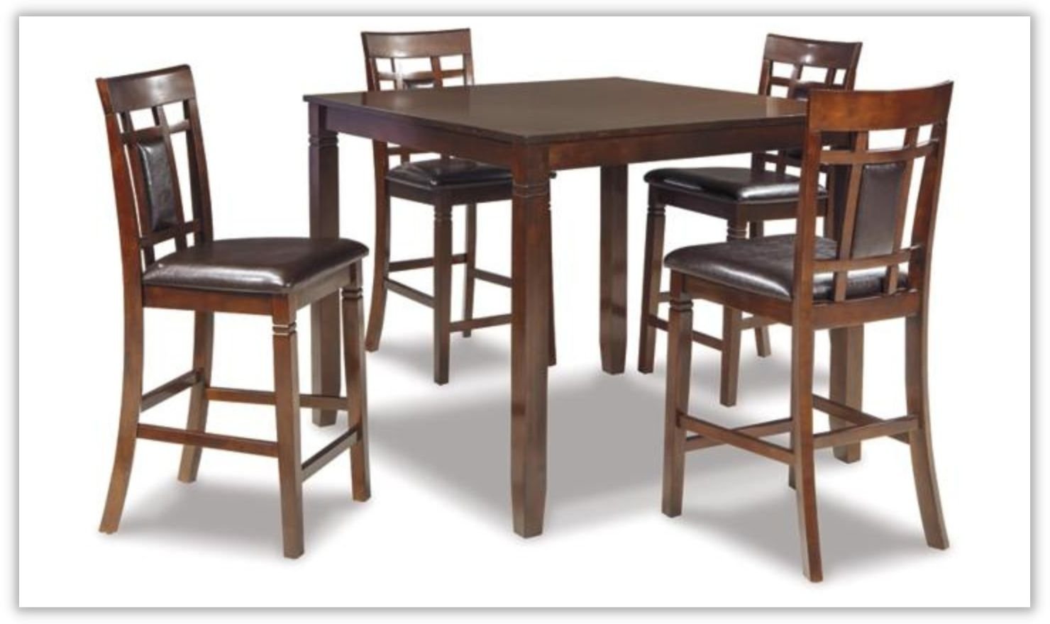 Modern Heritage Bennox 5-Pieces Wooden Counter Height Dining Set in Brown - Image 2