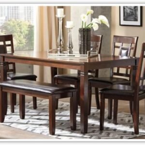 Modern Heritage Bennox 6-Piece Wooden Dining Set in Brown
