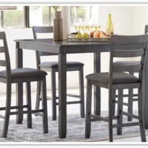 Modern Heritage Bridson 5 Pieces Wooden Counter Height Dining Set in Gray
