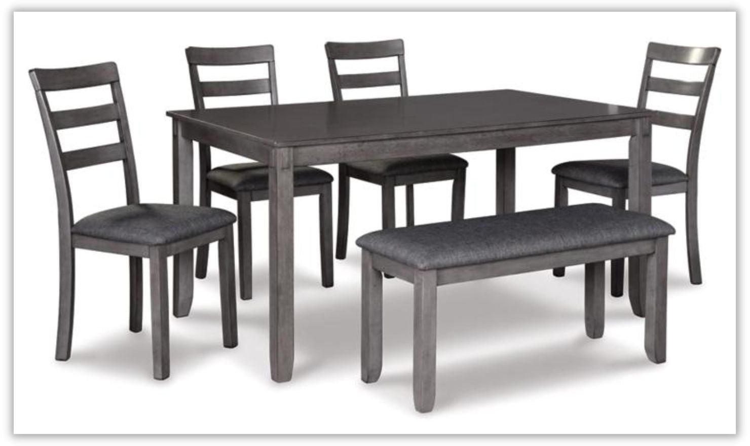 Modern Heritage Bridson 6-Piece Wooden Dining Table Set in Gray - Image 5