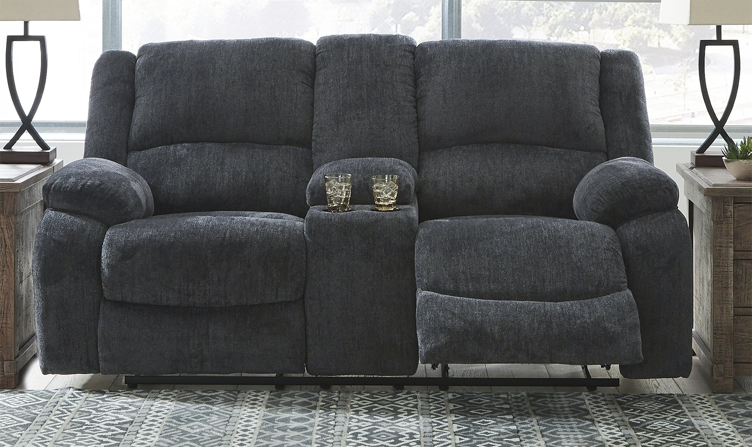 Draycoll Power Reclining Loveseat With Cup Holder Console - Image 2