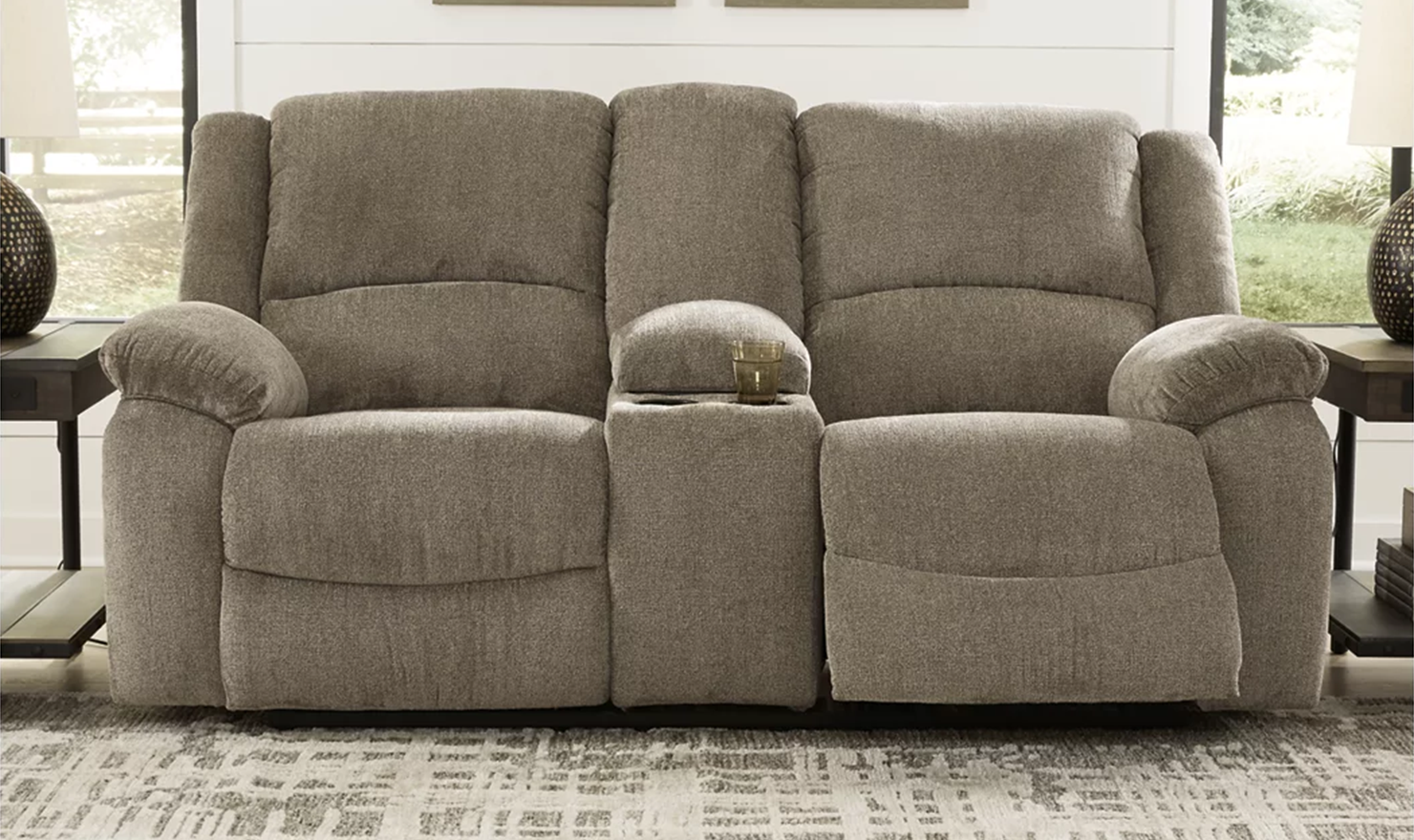 Draycoll Power Reclining Loveseat With Cup Holder Console - Image 3