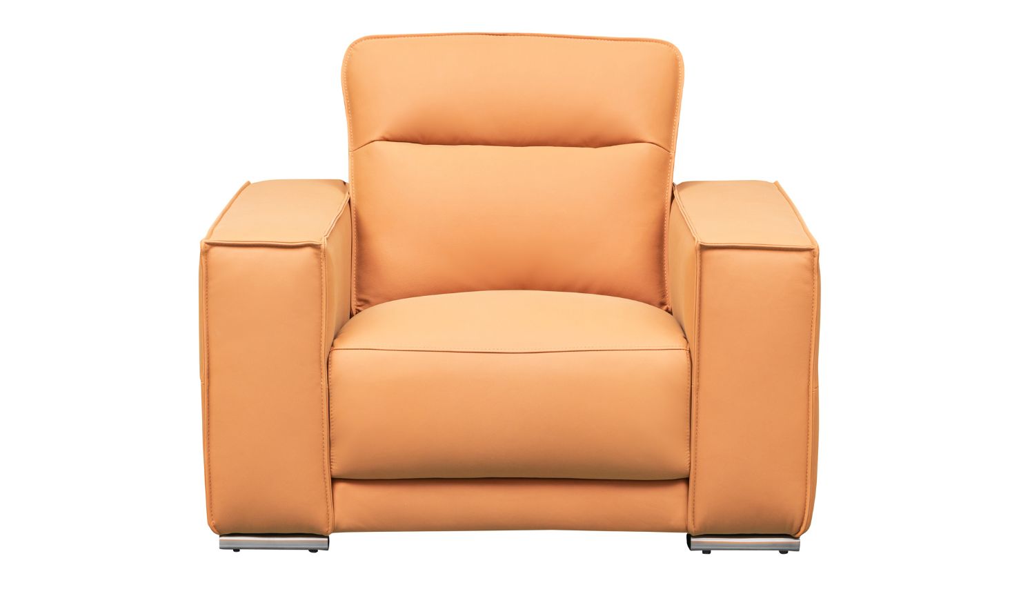 Grazia Orange Leather Chair with Track Arms - Image 11