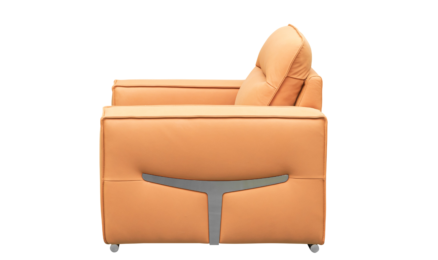 Grazia Orange Leather Chair with Track Arms - Image 13