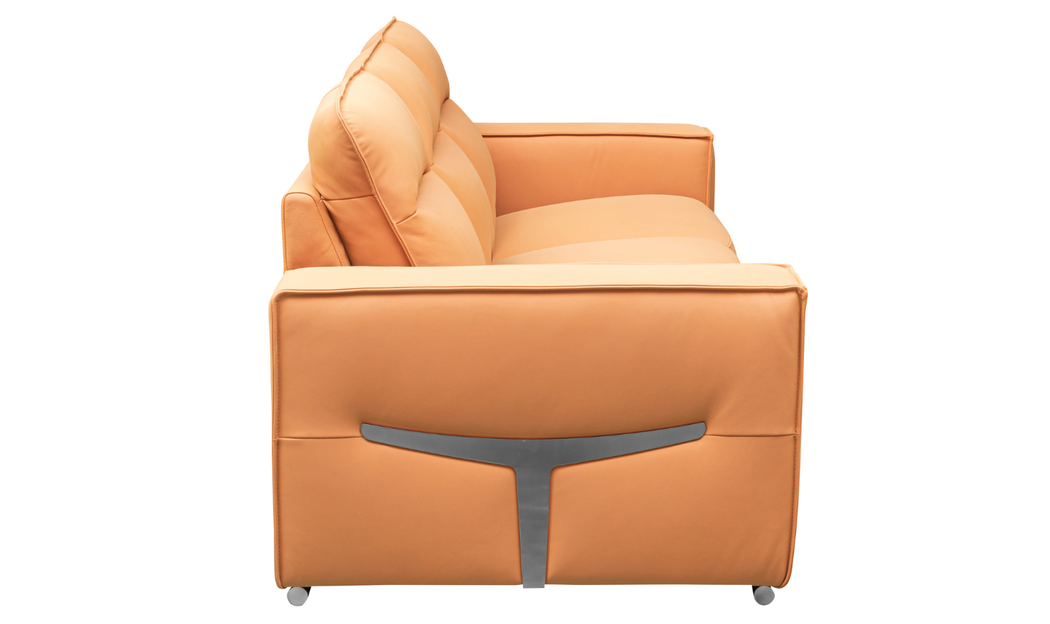Grazia Orange Leather Chair with Track Arms - Image 14