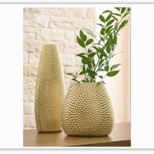 Modern Heritage Efim Ceramic Vase in Gold Finish