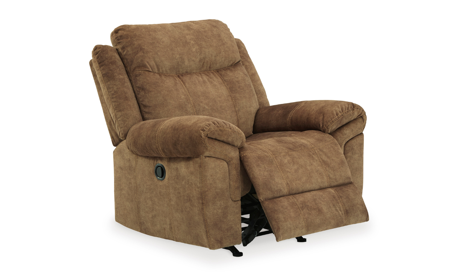 Modern Heritage Ademina Velvet Upholstered Rocker Recliner Chair in Brown - Image 6