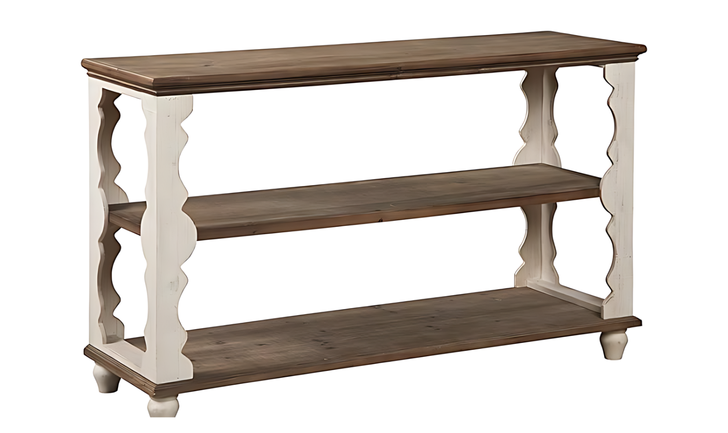 Modern Heritage Alwyndale Wooden Sofa Table in White & Brown - Image 3