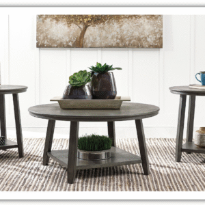 Modern Heritage Caitbrook Occasional Round Table Set in Gray