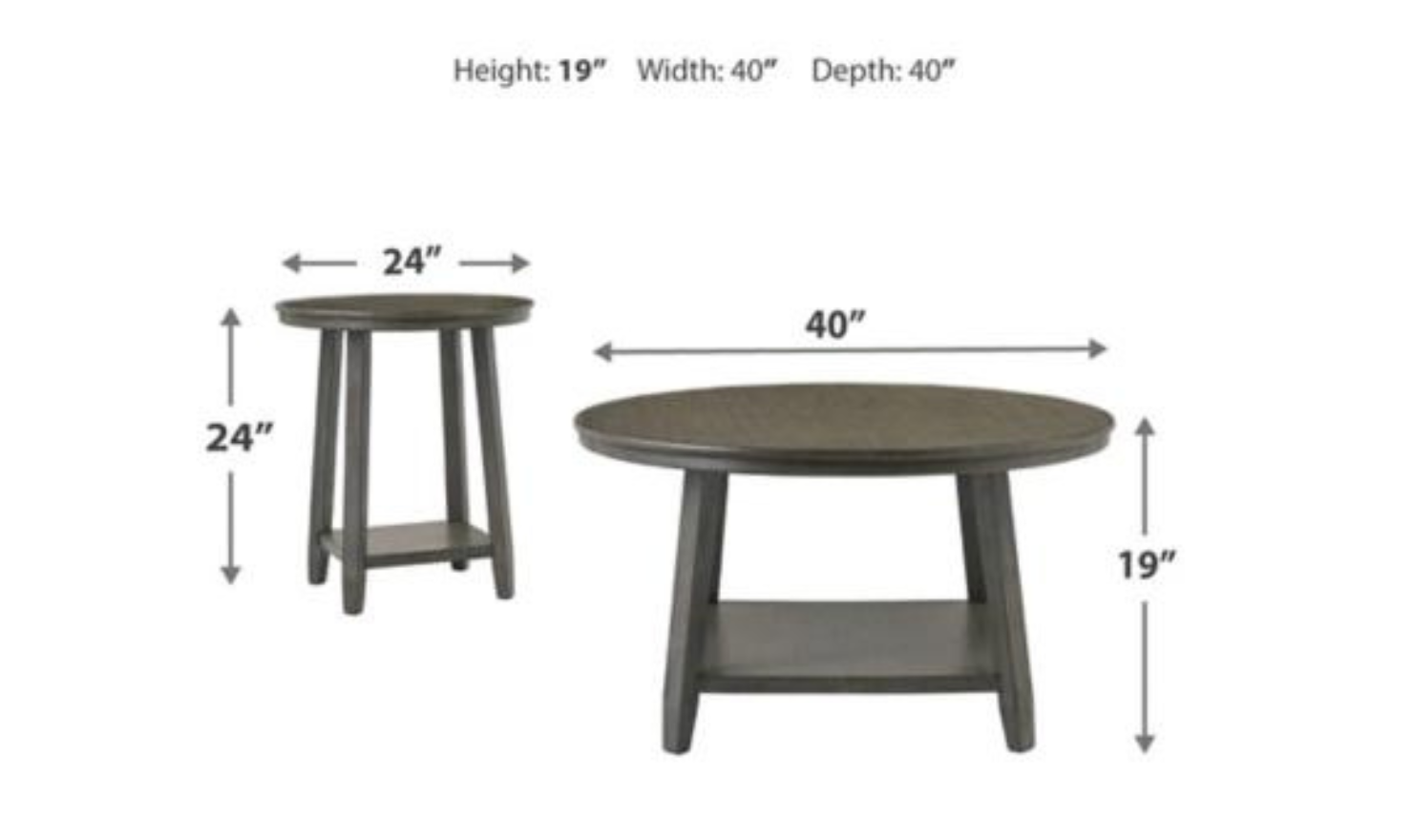 Modern Heritage Caitbrook Occasional Round Table Set in Gray - Image 9