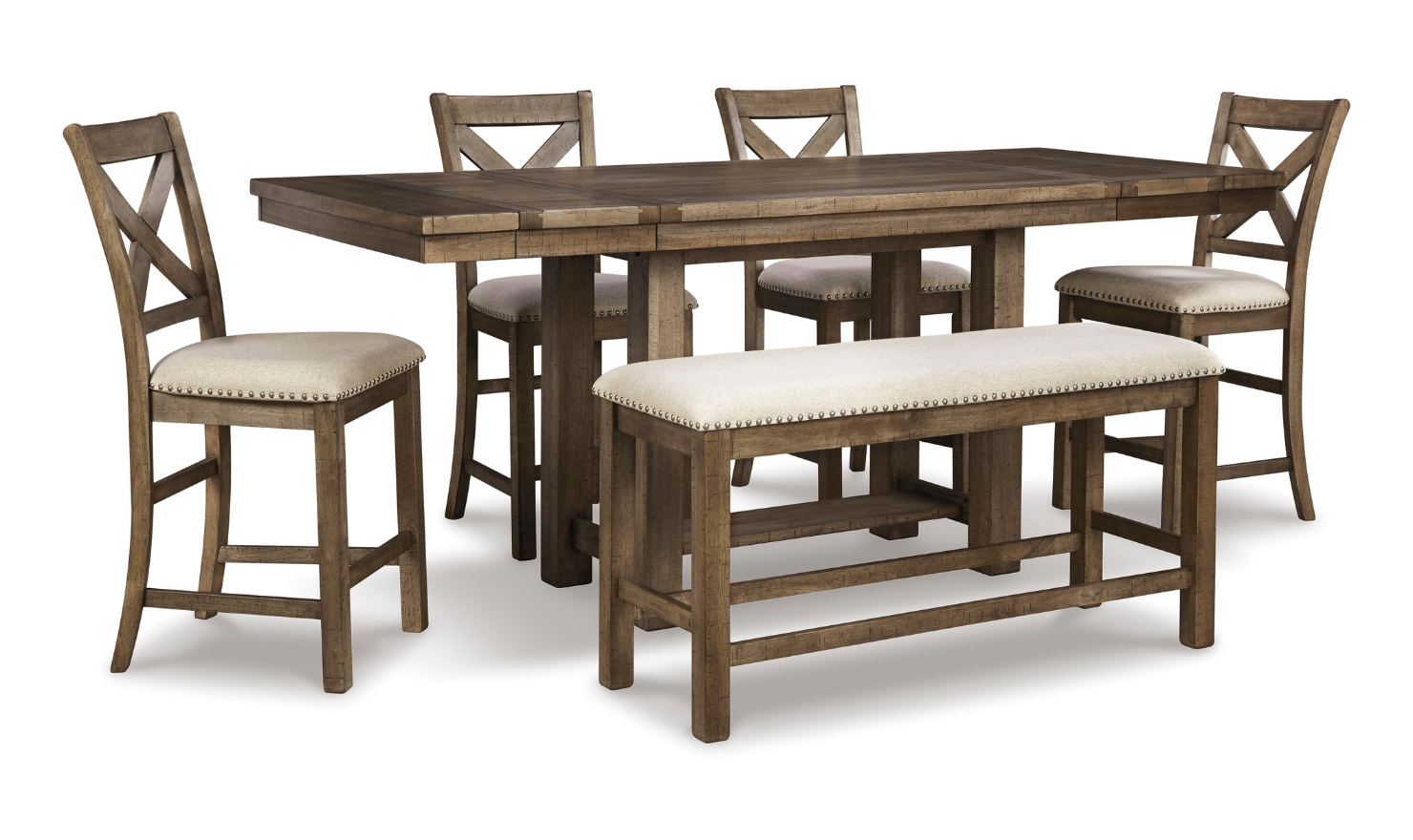 Modern Heritage Moriville Rectangular Dining Set in Brown - Image 16