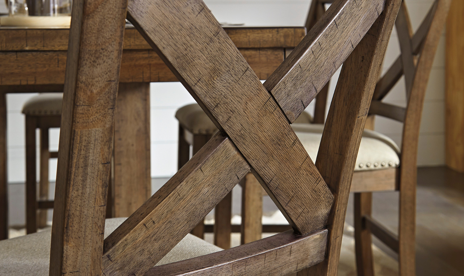 Modern Heritage Moriville Rectangular Dining Set in Brown - Image 10