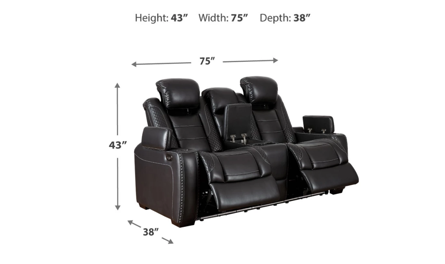 Modern Heritage Adonia Power Reclining Sofa with Adjustable Headrest - Image 11