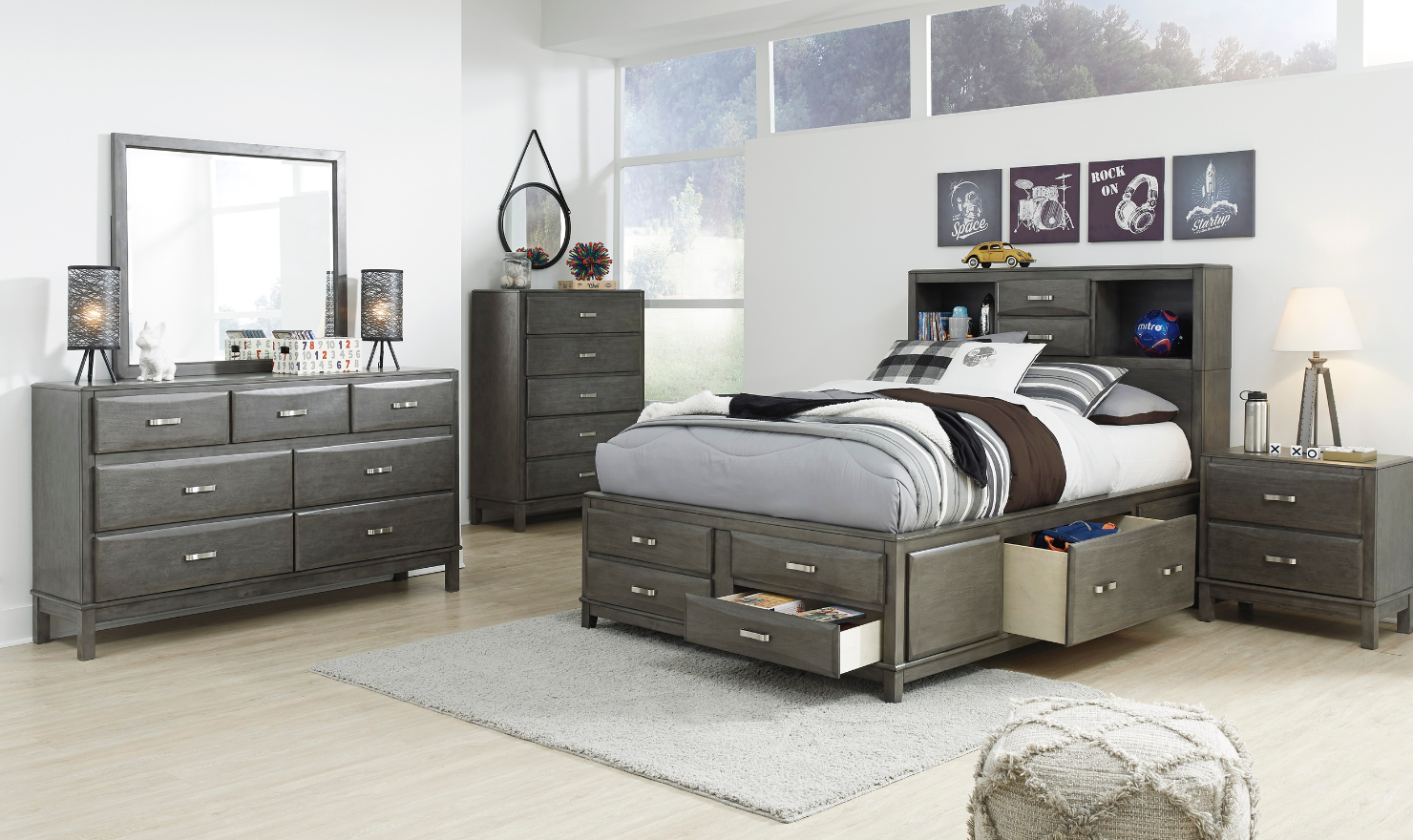 Modern Heritage Caitbrook 7-Drawer Dresser in Gray - Image 7