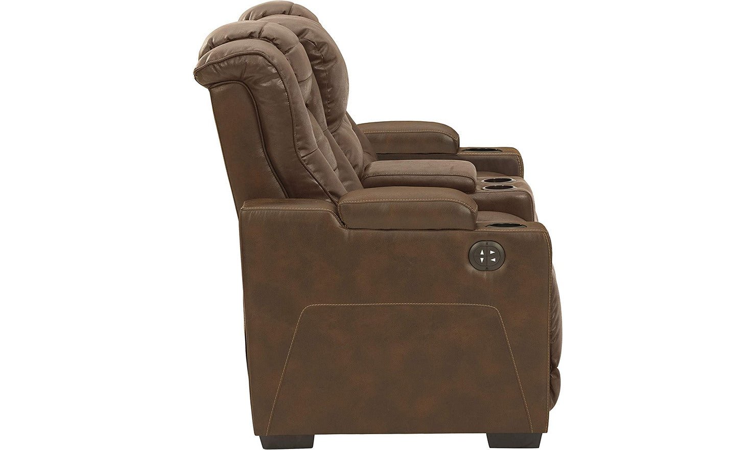 Modern Heritage Owner's Box 2-Seater Leather Recliner Loveseat in Brown - Image 12