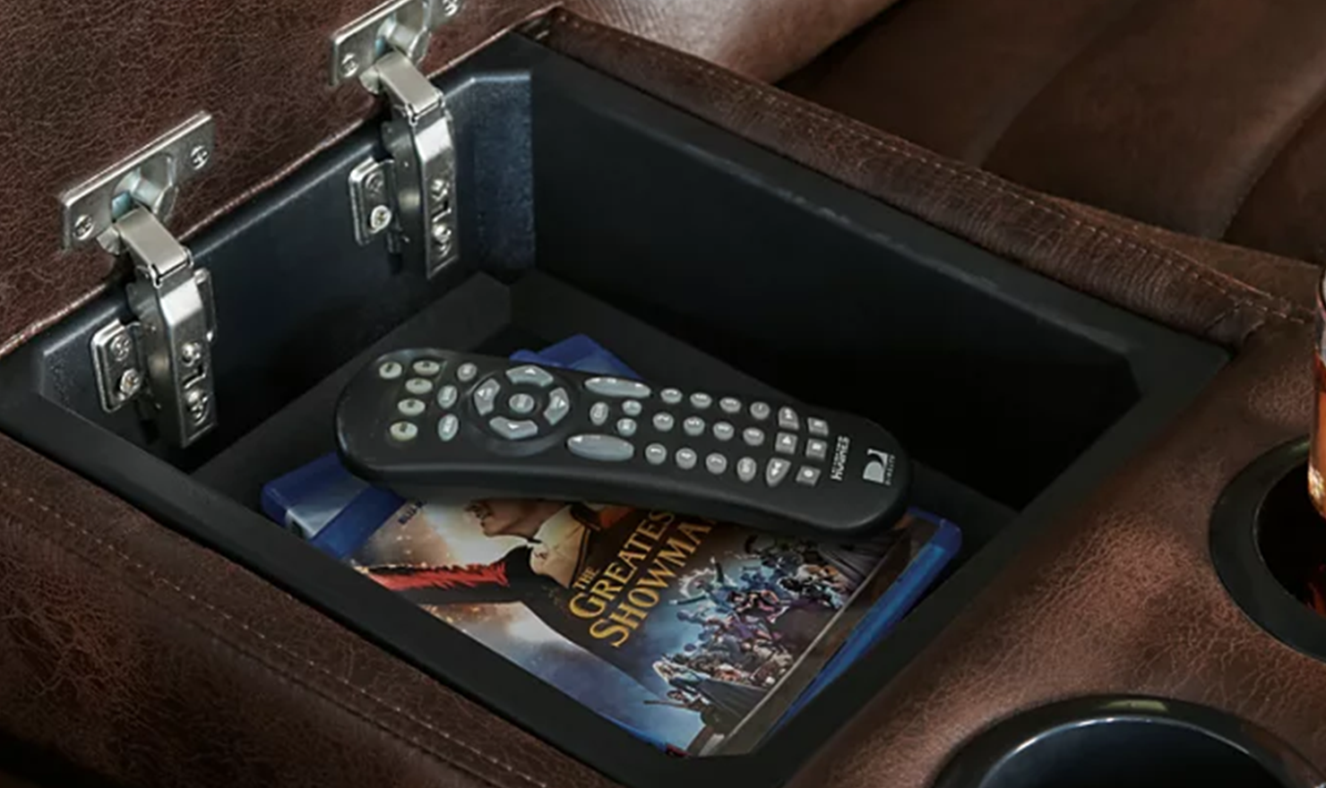 Modern Heritage Owner's Box 2-Seater Leather Recliner Loveseat in Brown - Image 5