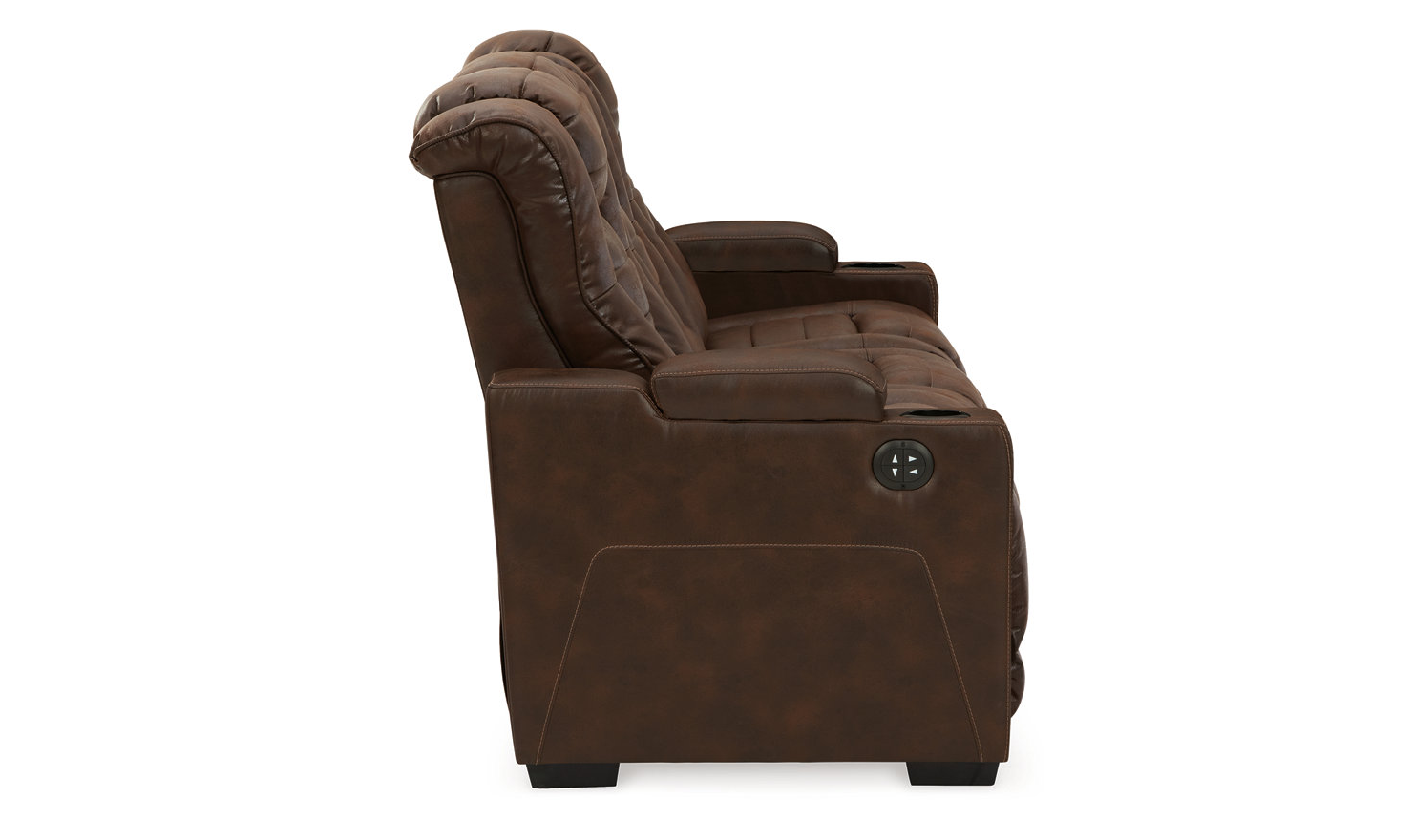 Modern Heritage Owner's Box 3-Seater Dual-Sided Power Reclining Sofa in Brown - Image 11