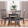 Modern Heritage Shullden 5-Pieces Round Wooden Dining Set in Gray