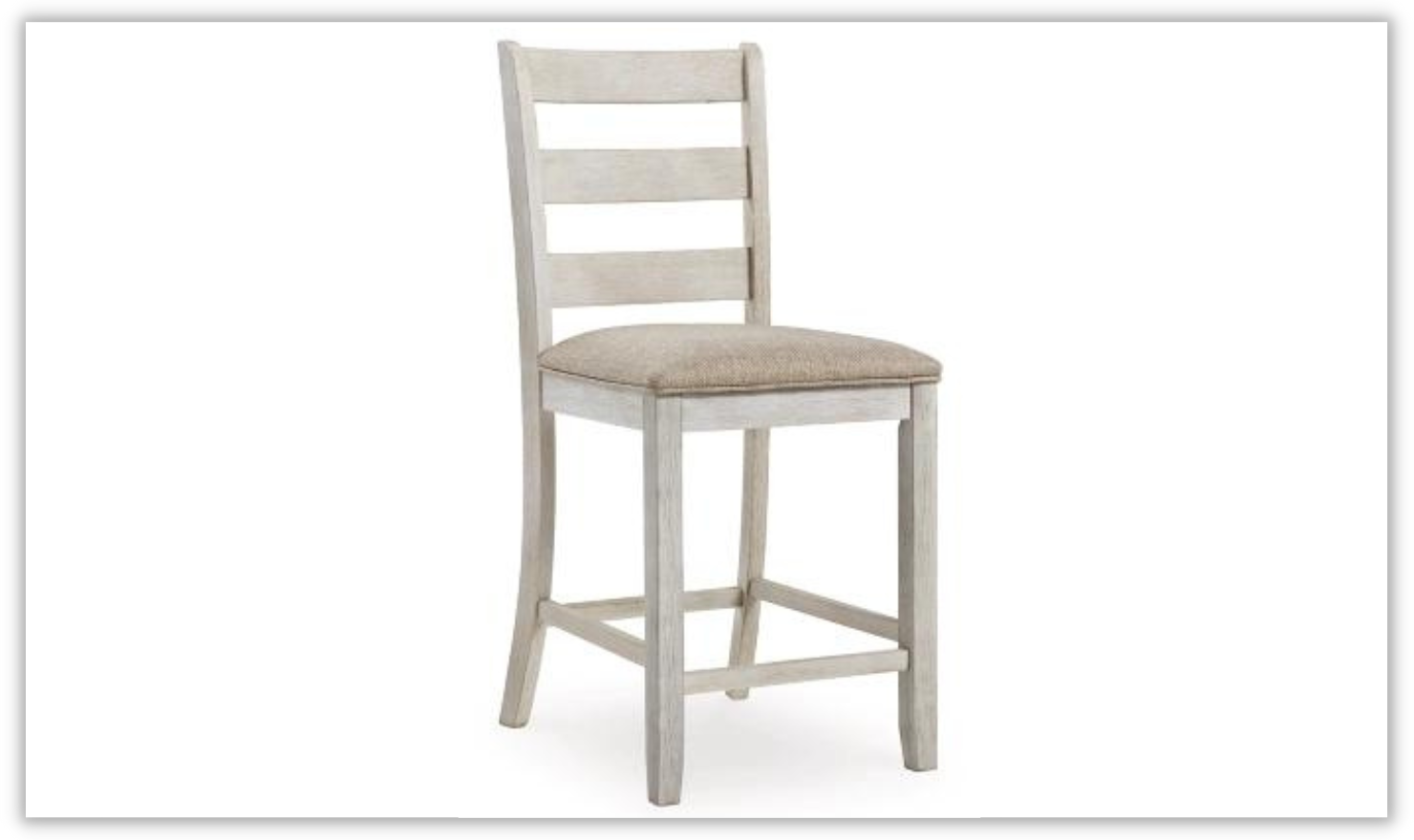 Skempton Fabric Upholstered Wood Counter Height Bar Stool - Image 4