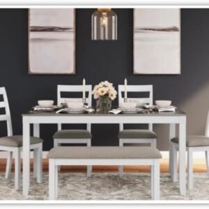 Stonehollow 6 Piece Dining Set in White