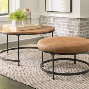 Modern Heritage Drezmoore Nesting Coffee Table Set in Light Brown