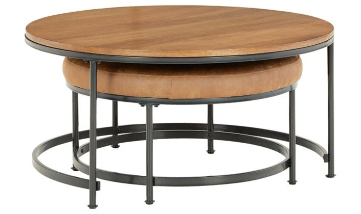 Modern Heritage Drezmoore Nesting Coffee Table Set in Light Brown - Image 3