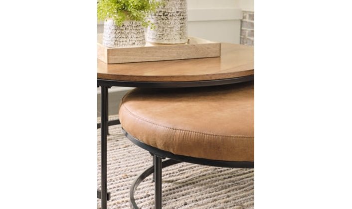 Modern Heritage Drezmoore Nesting Coffee Table Set in Light Brown - Image 5