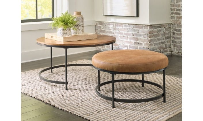 Modern Heritage Drezmoore Nesting Coffee Table Set in Light Brown