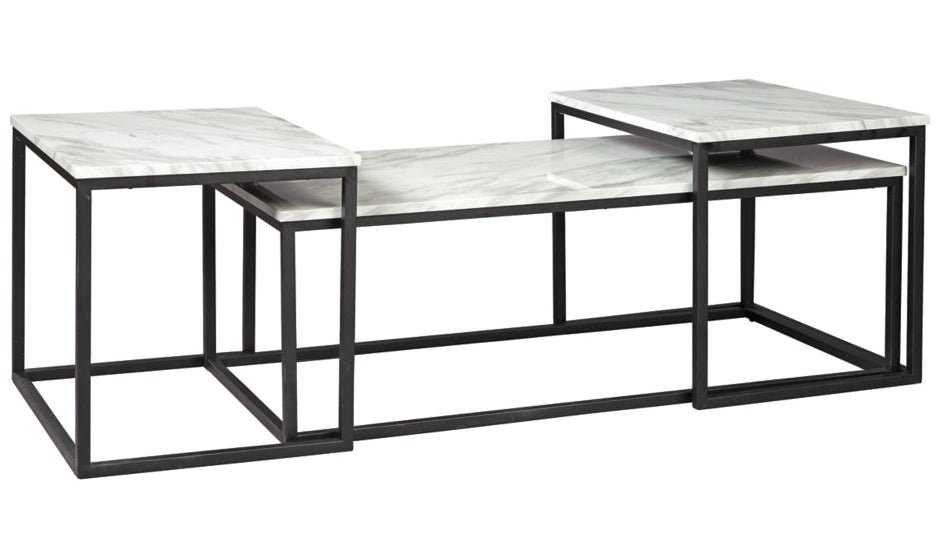 Modern Heritage Donnesta Marble Top Table Set in Gray - Image 2