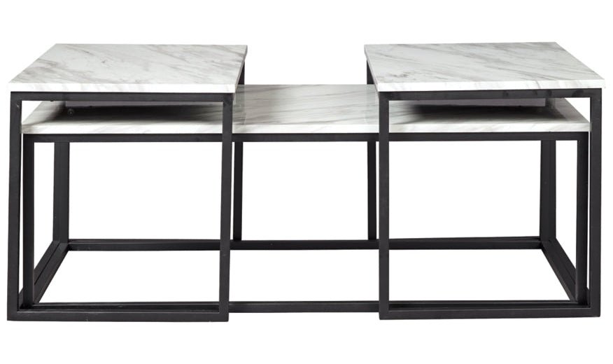 Modern Heritage Donnesta Marble Top Table Set in Gray - Image 3